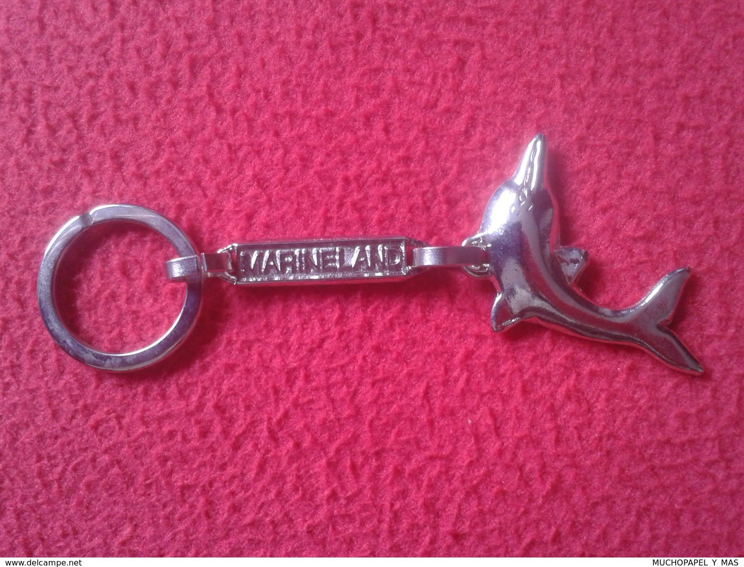 ANTIGUO LLAVERO OLD KEYRING PORTE-CLÉS KEYCHAIN METÁLICO MARINELAND DELFÍN DELFINES DELFINO DOLPHIN DAUPHIN SEA MAR..VER - Otros & Sin Clasificación