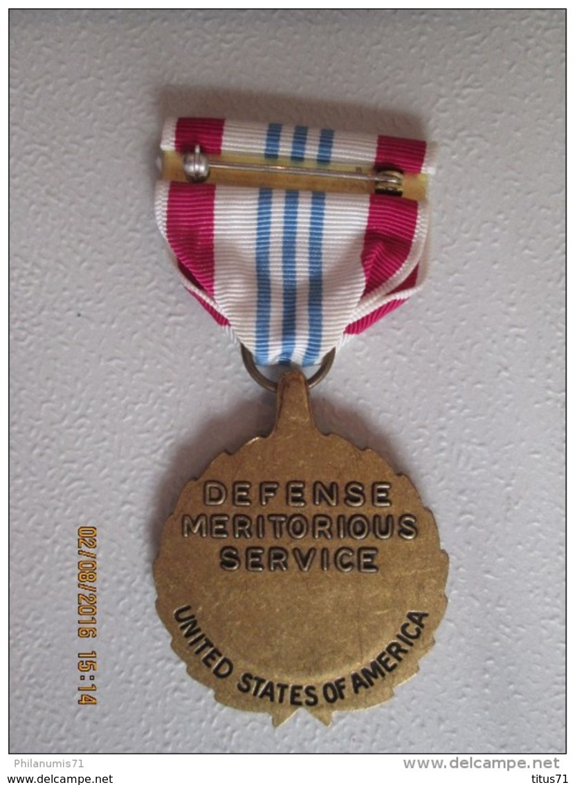 Médaille US Defense Meritorious Service - Avec Miniature, épinglette Et écrin D'origine - Etats-Unis