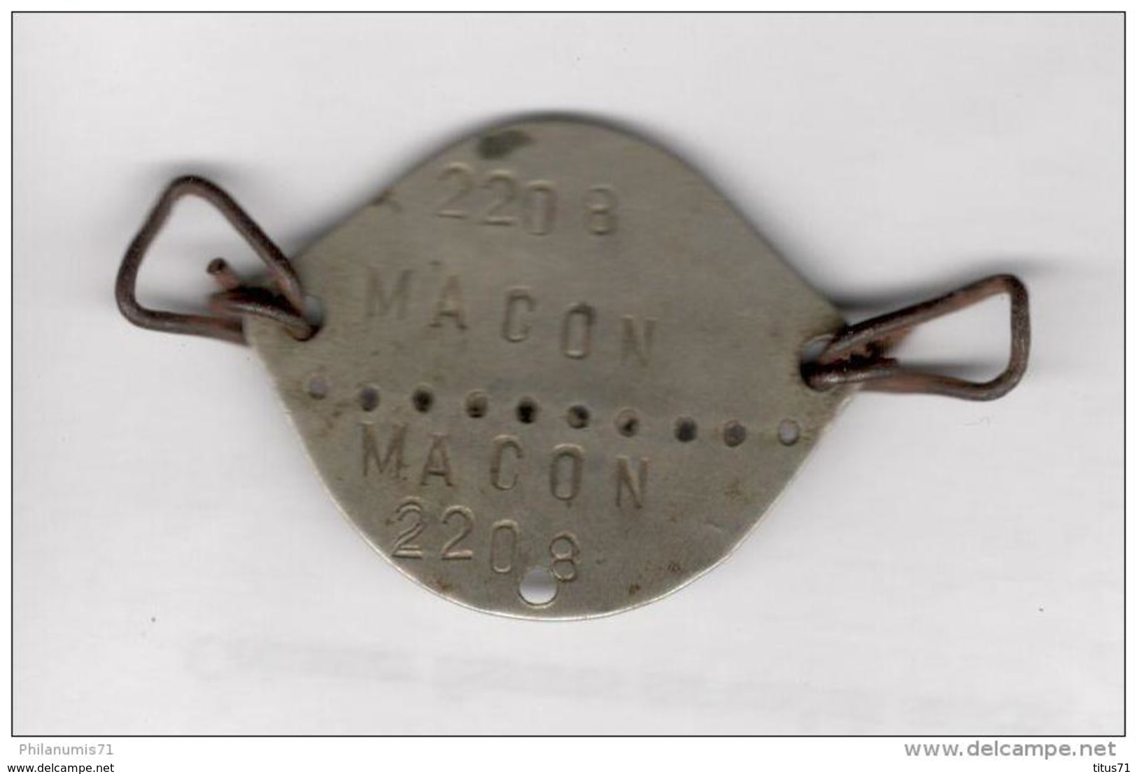 Plaque D'identification De Soldat - Centre Mobilisateur De Macon - Classe 1932 - Equipement