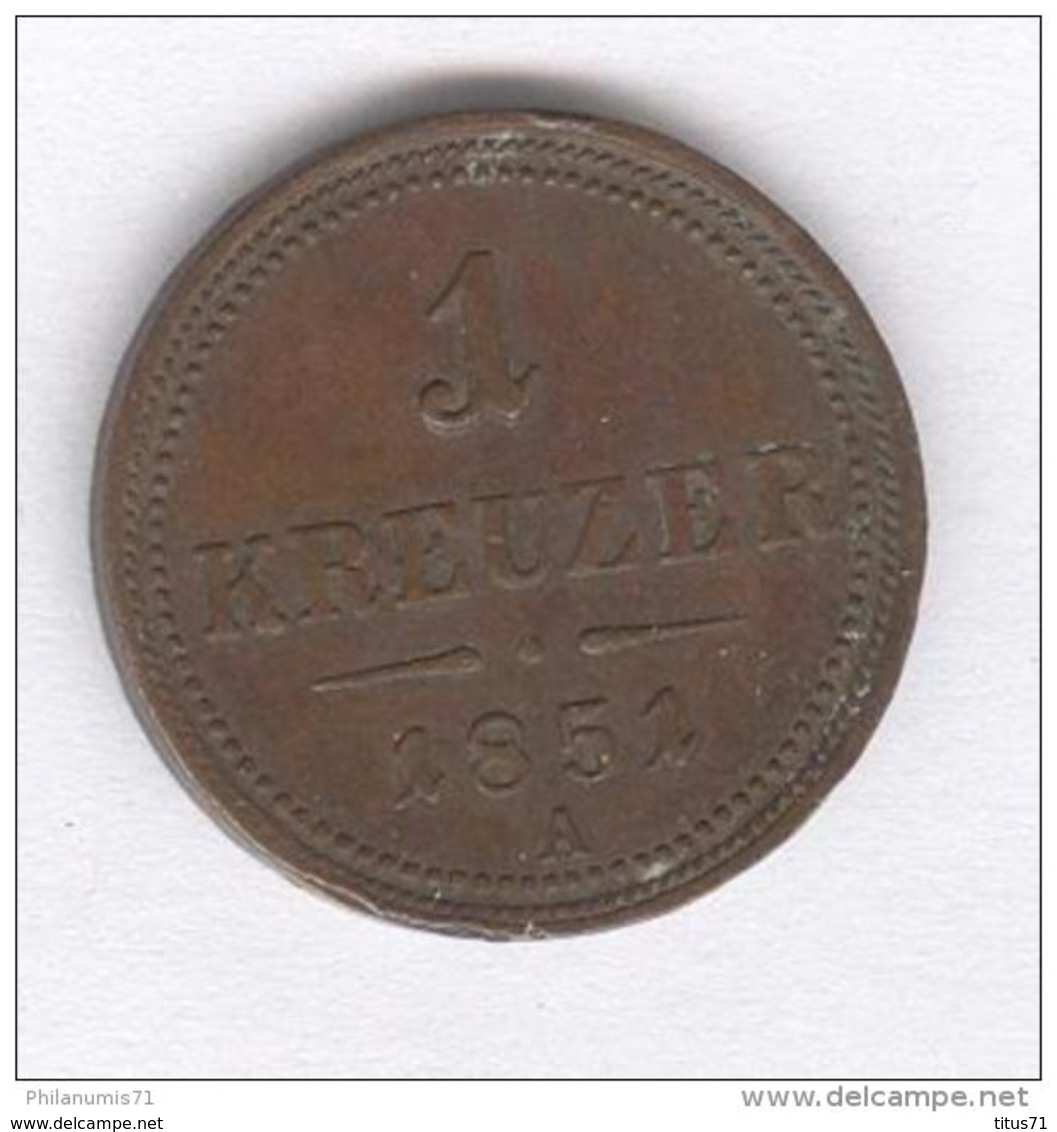 1 Kreuzer Autriche / Austria 1851 A - Oesterreich
