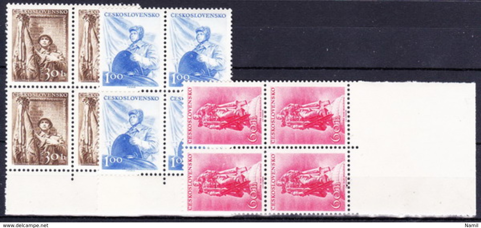 ** Tchécoslovaquie 1956 Mi 962-4 (Yv 852-4) Blocs De 4, (MNH) - Ungebraucht