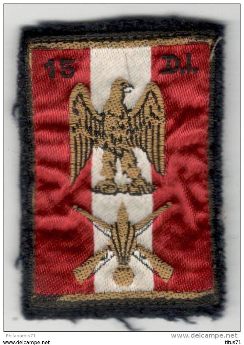 Ecusson Tissu 15ème Division D'Infanterie WW1 - Stoffabzeichen