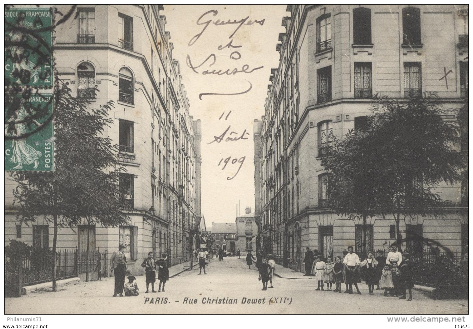 CPA Paris - Rue Christian Dewett - Circulée 1909 - Autres & Non Classés