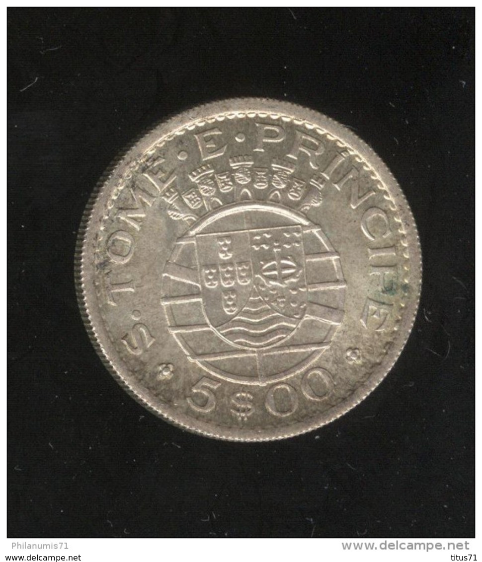 5 Escudos Sao Tomé Et Principe 1962 Colonie Portugaise TTB+ - Portogallo