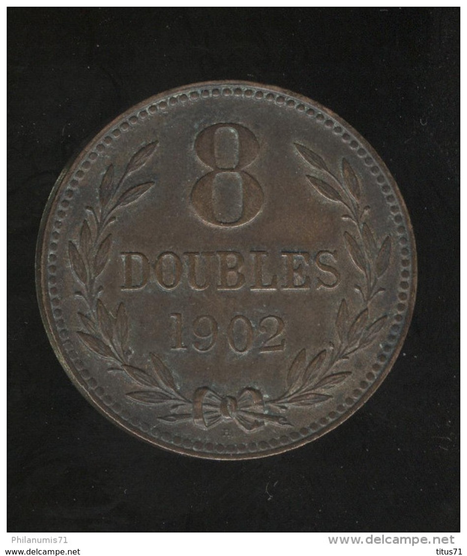 8 Doubles Guernesey 1902 TTB+ - Guernesey