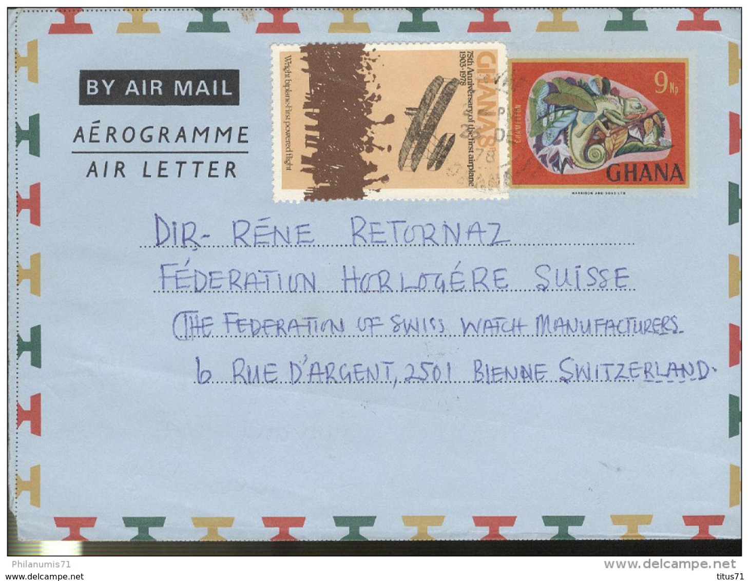 Marcophilie - Lettre Ghana Vers La Suisse - 1978 - Ghana (1957-...)