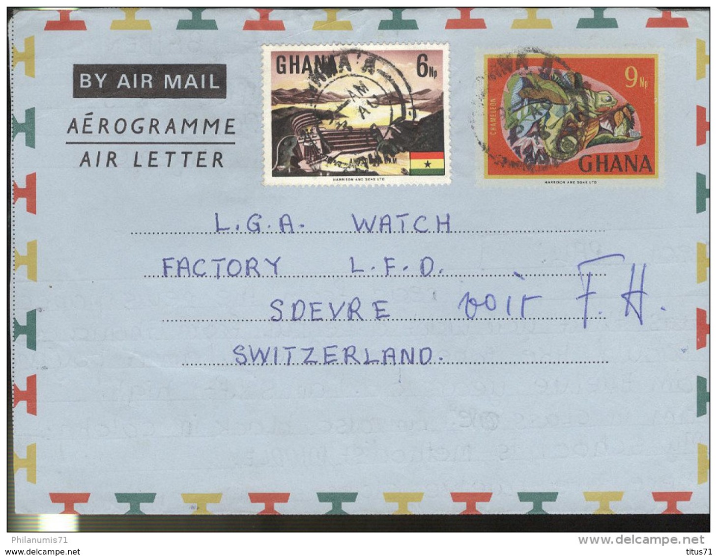 Marcophilie - Lettre Ghana Vers La Suisse - 1976 - Ghana (1957-...)