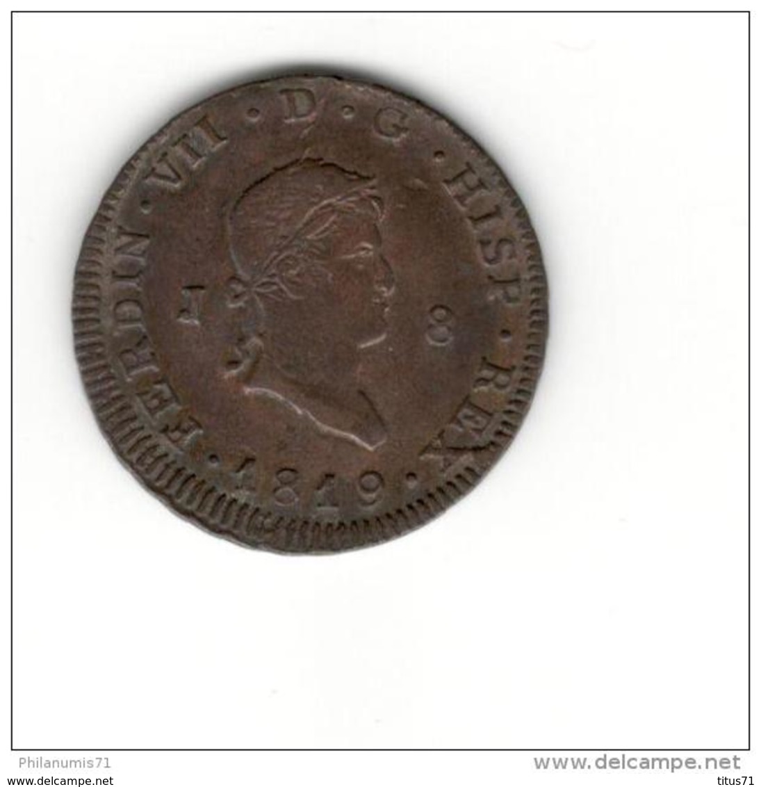 8 Maravedis Espagne 1819 J - Ferdinand VII - TTB+ à SUP - Münzen Der Provinzen