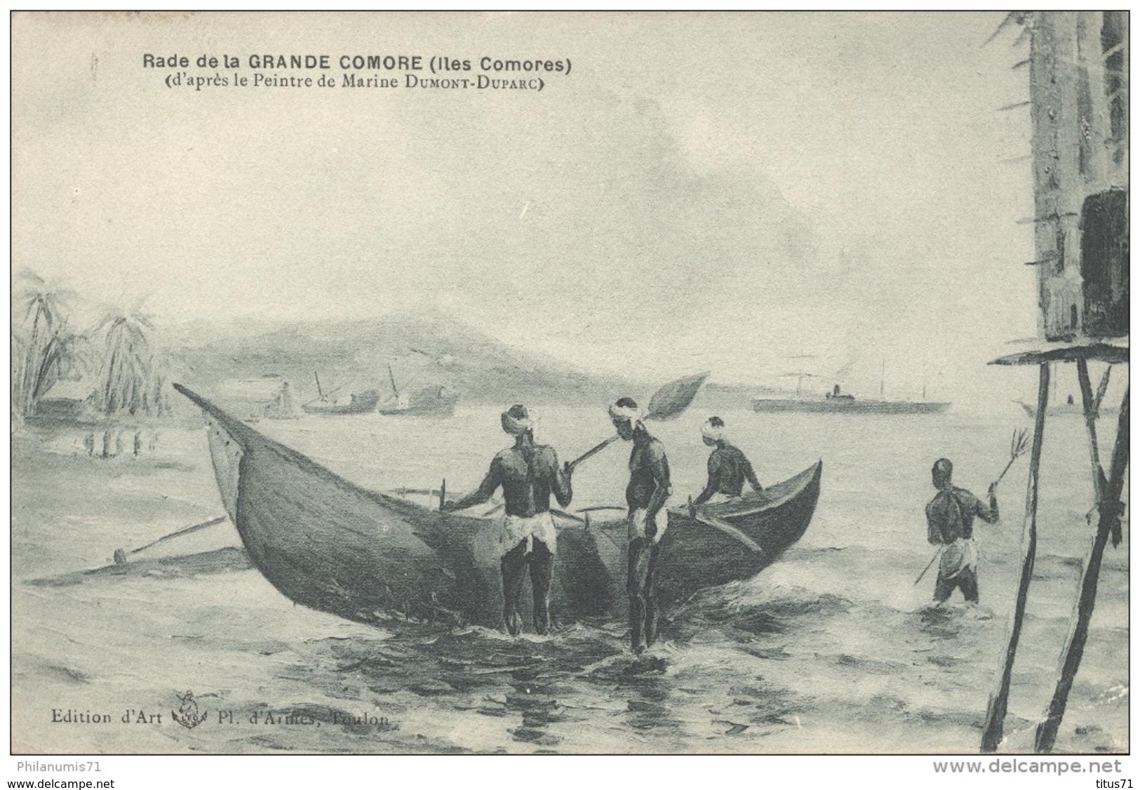 CPA Rade De La Grande Comore (Iles Comores) D'après Marine Dumont Duparc - Circulée En 1916 - Comores