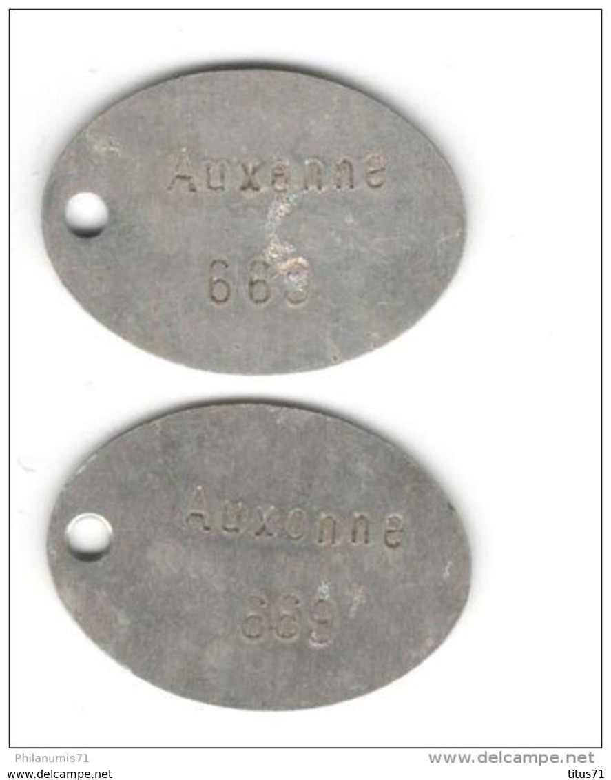 2 Plaques D'identification De Soldat Identiques - Centre Mobilisateur D'Auxonne - Classe 1890 - Equipement