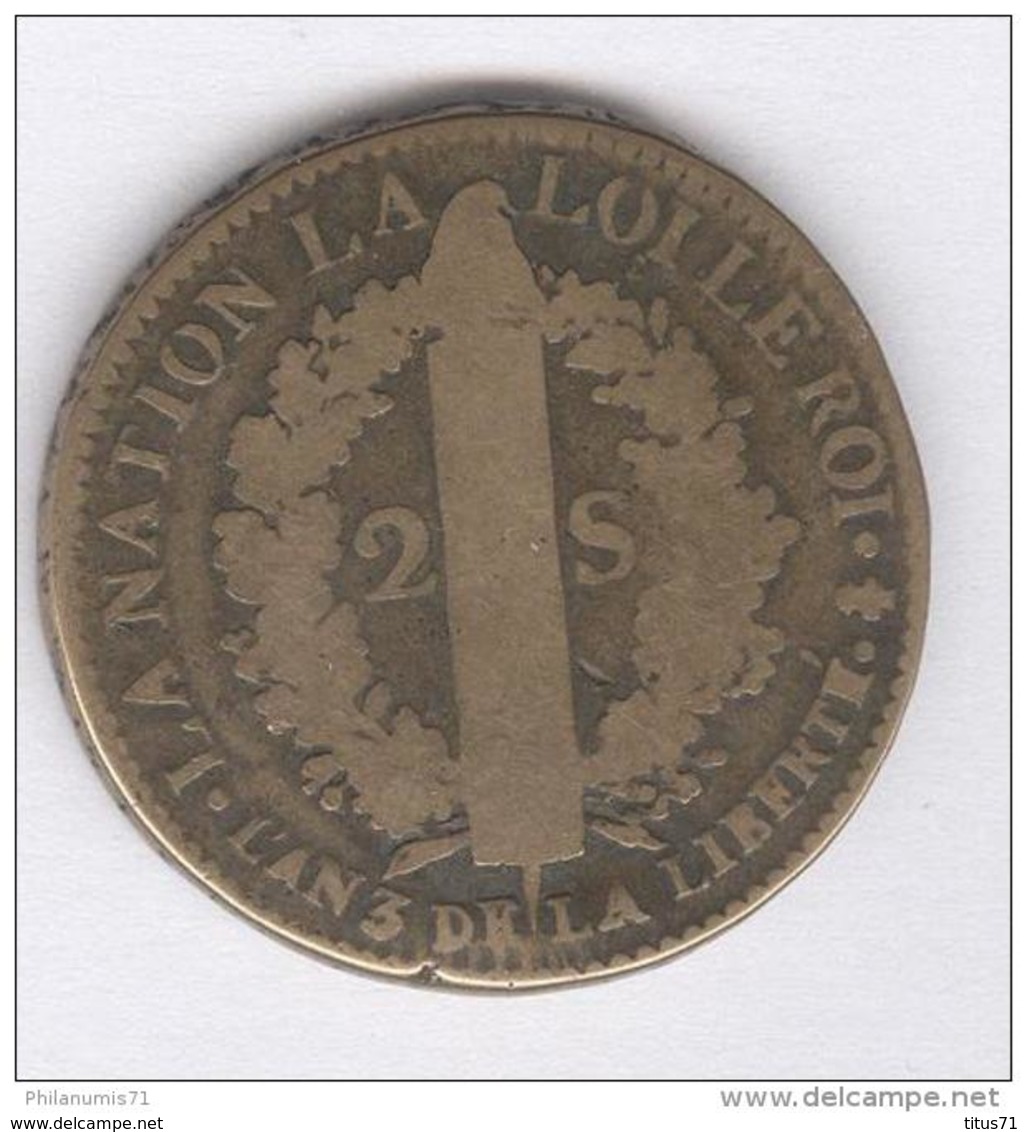 2 Sols France - Louis XVI 1791 - 1774-1791 Louis XVI