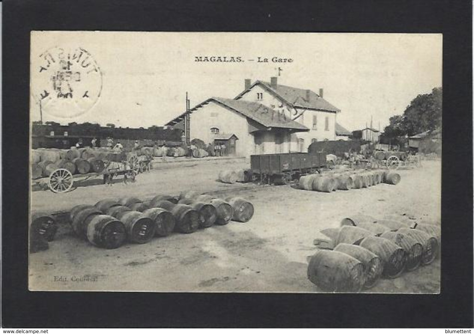 CPA Hérault 34 MAGALAS Circulé La Gare Chemin De Fer Train - Altri & Non Classificati