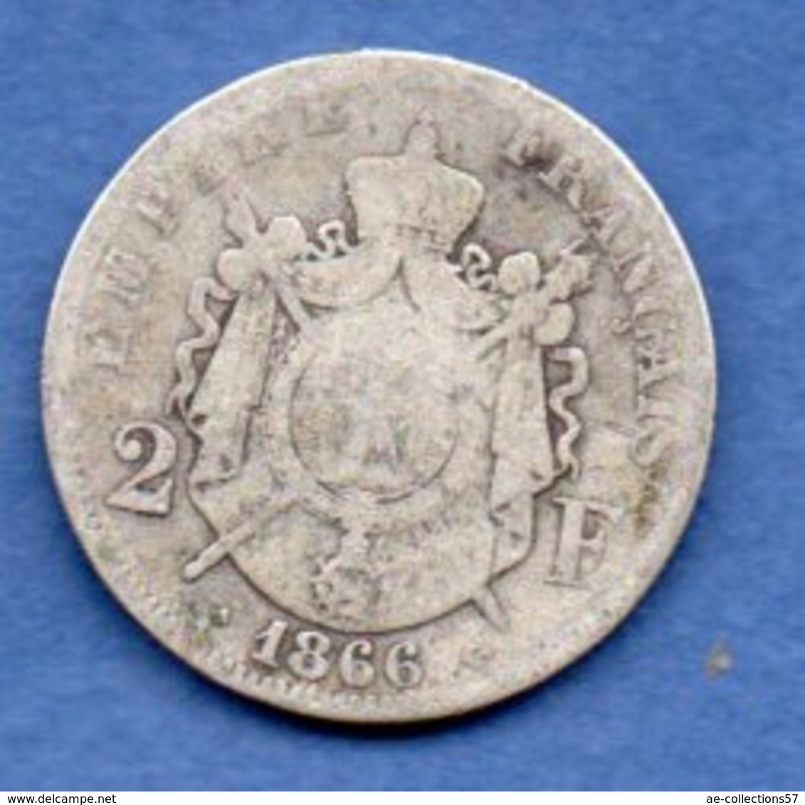 Napoléon III --  2 Francs 1866 BB -  état  B + - - Other & Unclassified