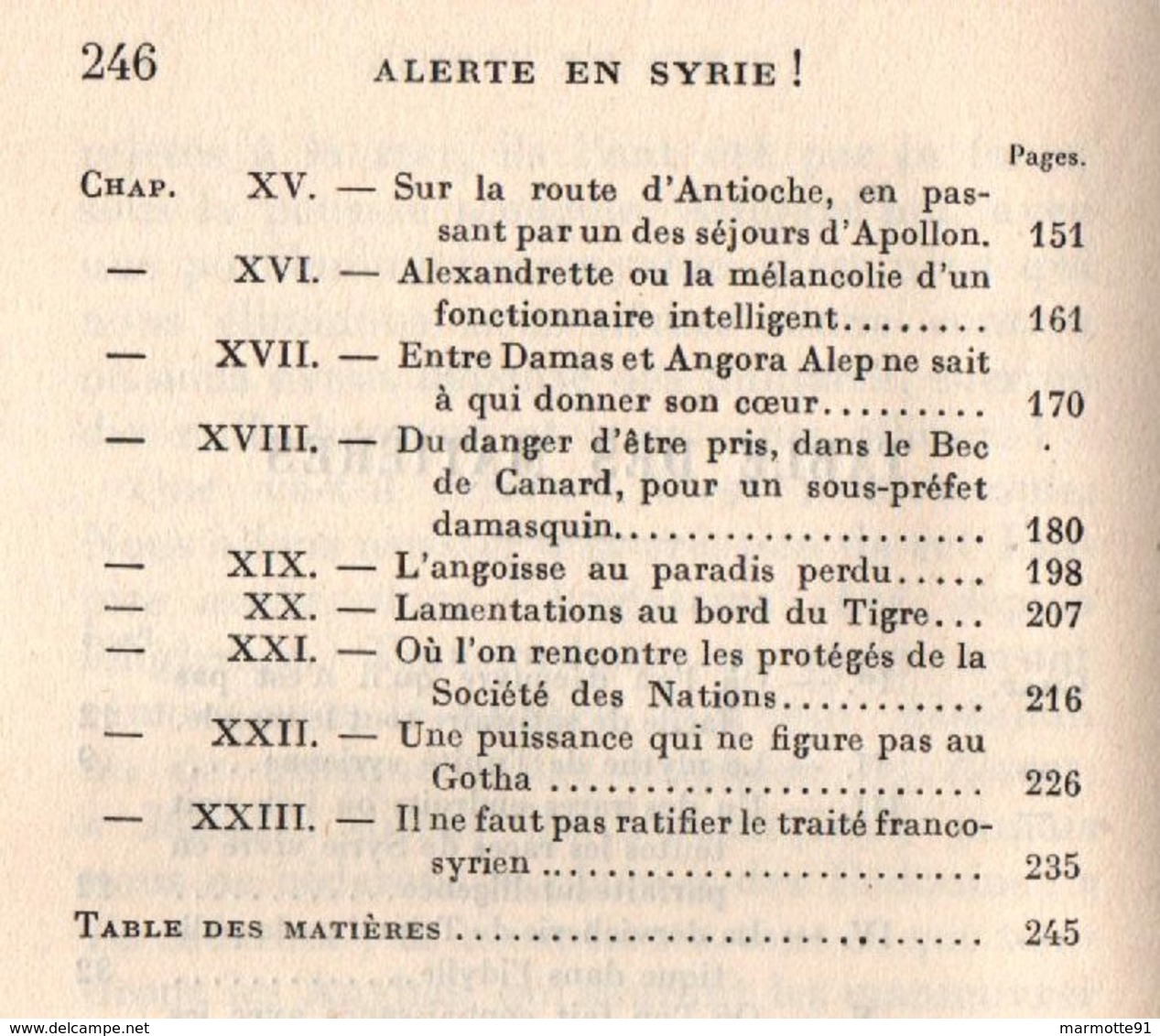 ALERTE EN SYRIE 1937 - Français