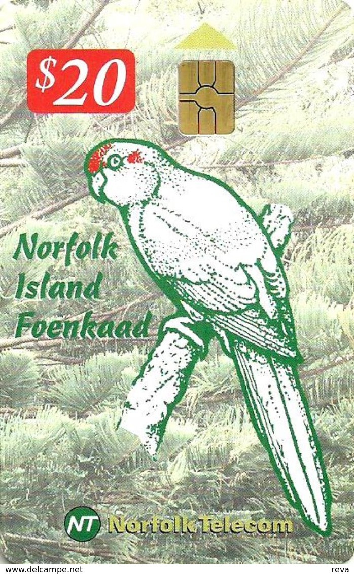 NORFOLK ISLAND $20 PARROT BIRD BIRDS CHIP 1ST ISSUE READ DESCRIPTION CAREFULLY !! - Ile Norfolk