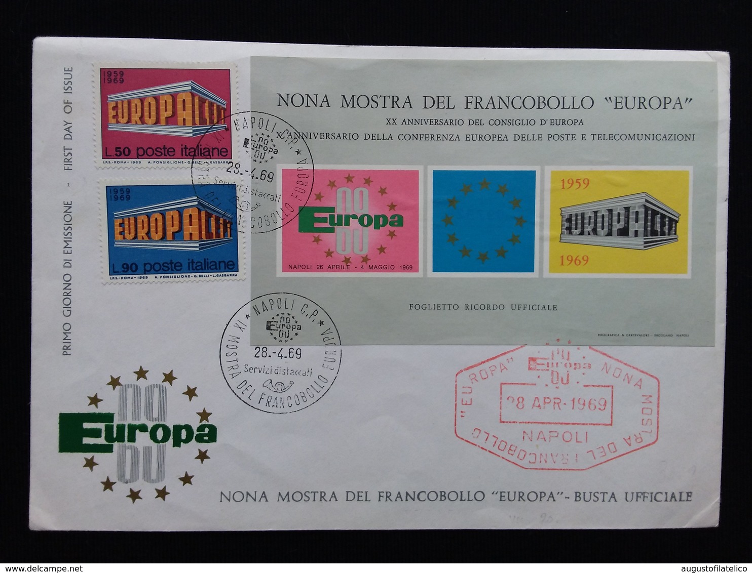 REPUBBLICA - Europa CEPT 1969 Con Foglietto Ricordo Ufficiale Su F.D.C. + Spese Postali - FDC