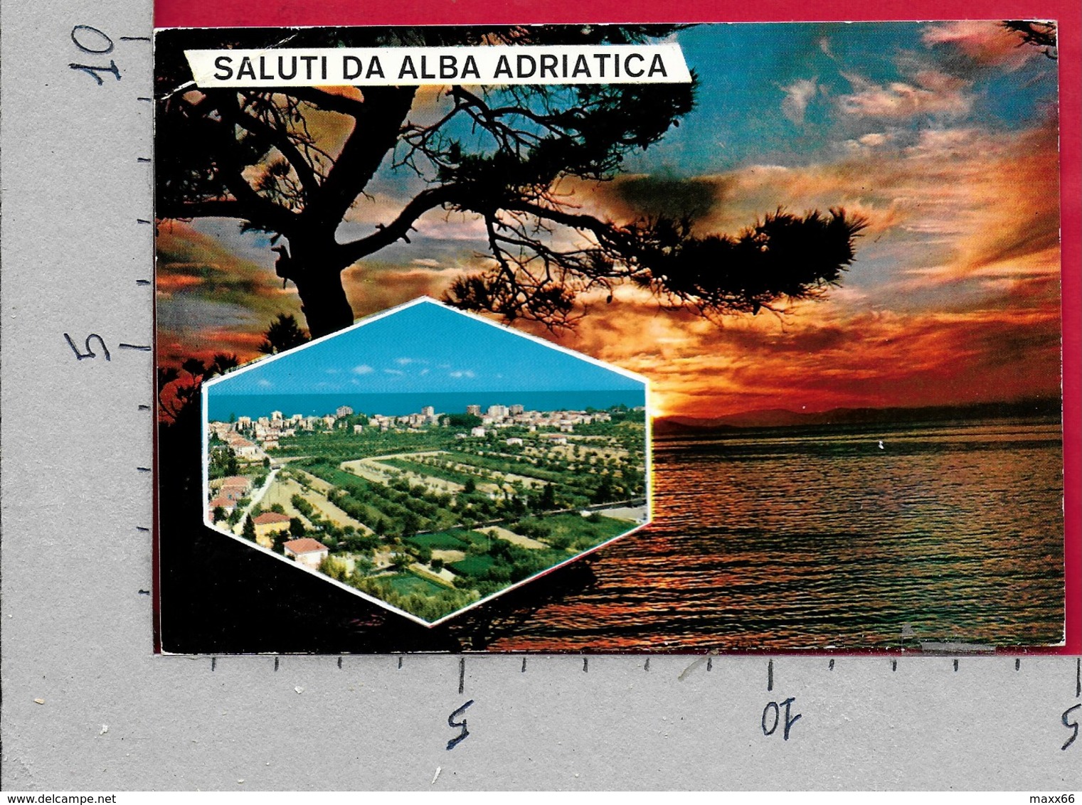 CARTOLINA VG ITALIA - Saluti Da ALBA ADRIATICA (TERAMO) - Tramonto - 10 X 15 - ANN. 1971 - Saluti Da.../ Gruss Aus...