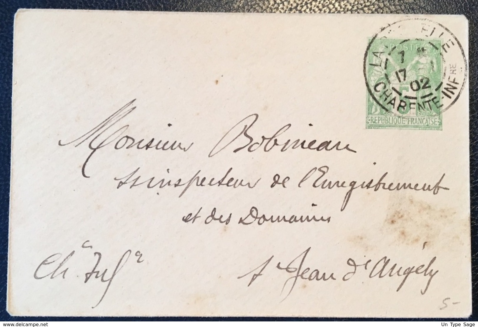 France - Entier Au Type Sage - OBL La Rochelle 1902 - (B1084) - Enveloppes Types Et TSC (avant 1995)