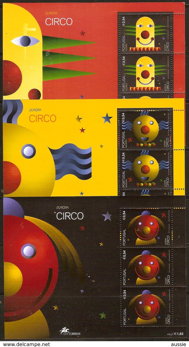 Cept 2002 Yvertn° Açores Bloc 23 Madère Bloc 25 Portugal  Bloc 205  *** MNH Cote 14,50 Euro Le Cirque - Blocs-feuillets