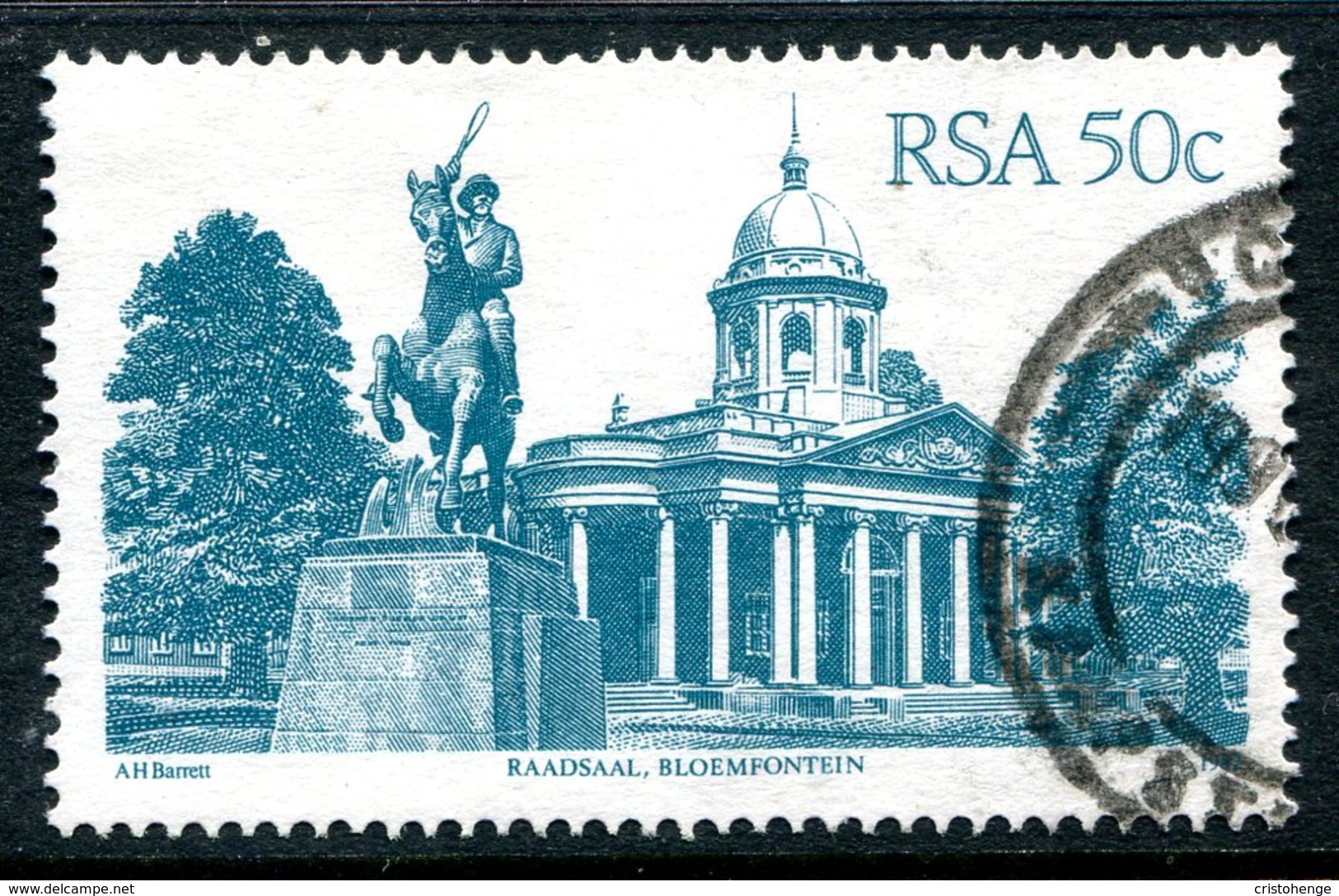 South Africa 1982-87 Architecture - 50c Value - Turquoise-blue - Litho. - Used (SG 525b) - Usados