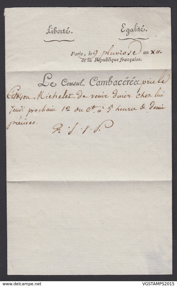 France 1784 - Précurseur Paris " Conseil De La République " En Rouge (6G21063) DC0766 - 1701-1800: Précurseurs XVIII