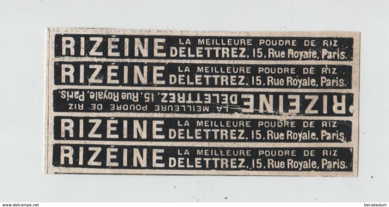 Rizéine Poudre De Riz Delettrez Rue Royale Paris - Publicités