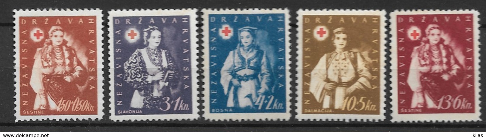 CROATIA 1942 RED CROSS - Mussen