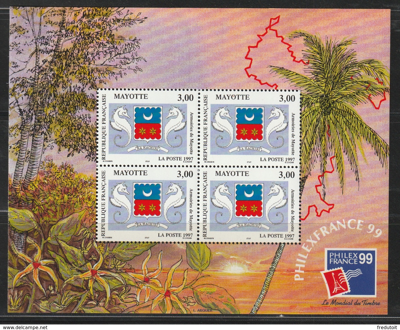 MAYOTTE -  BLOC N° 1 ** (1999) Philexfrance 99 - Blocks & Sheetlets