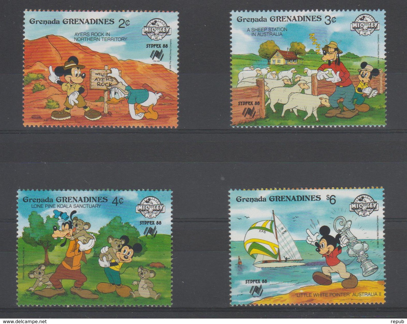 Disney Grenada Grenadines 1988 Série 874-77 4 Val ** MNH - Disney