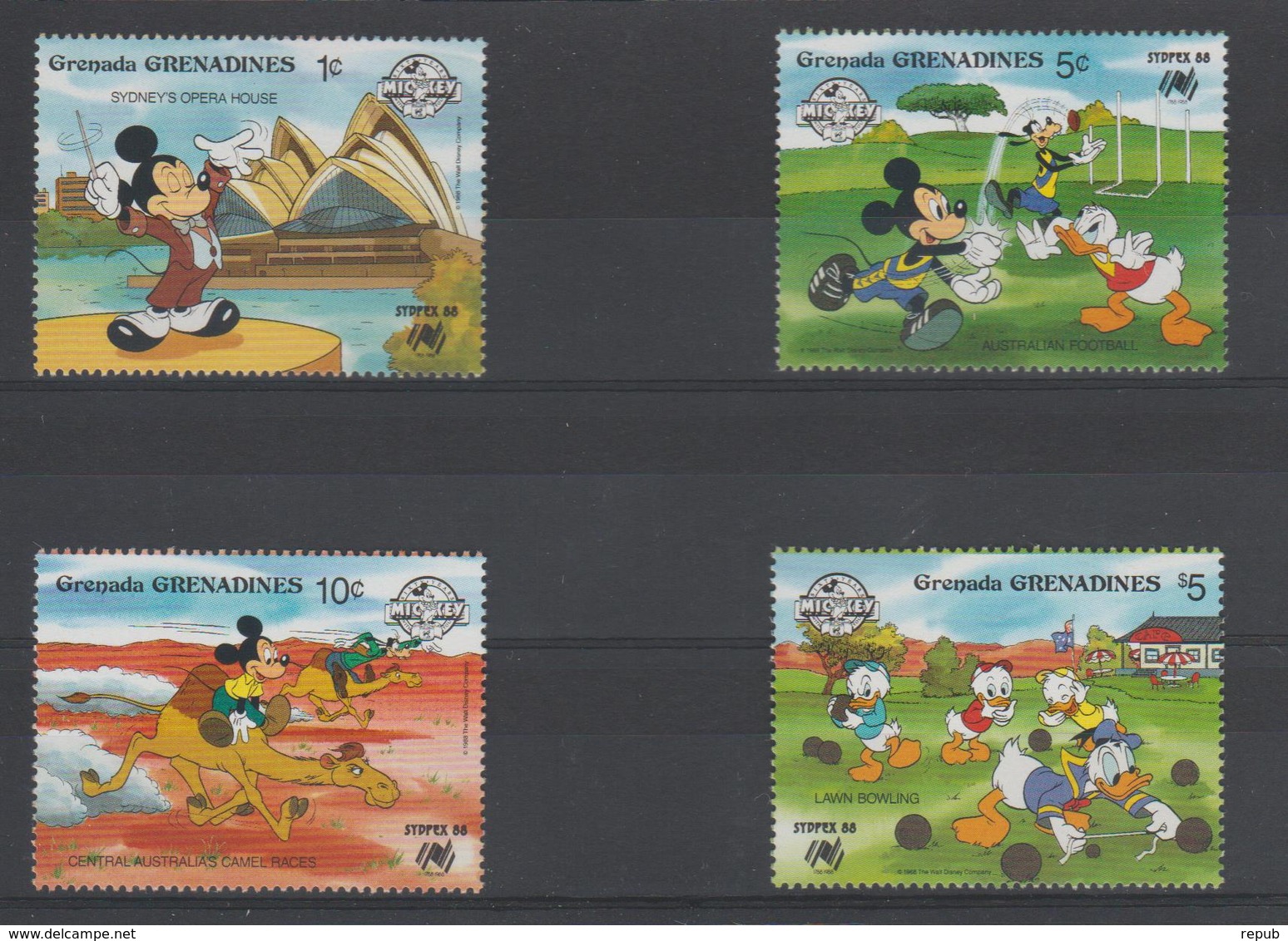 Disney Grenada Grenadines 1988 Série 882-85 4 Val ** MNH - Disney