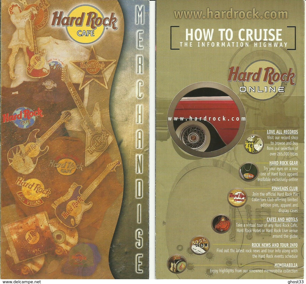 PLAQUETTE PUBLICITAIRE - HARD ROCK CAFE - Andere & Zonder Classificatie