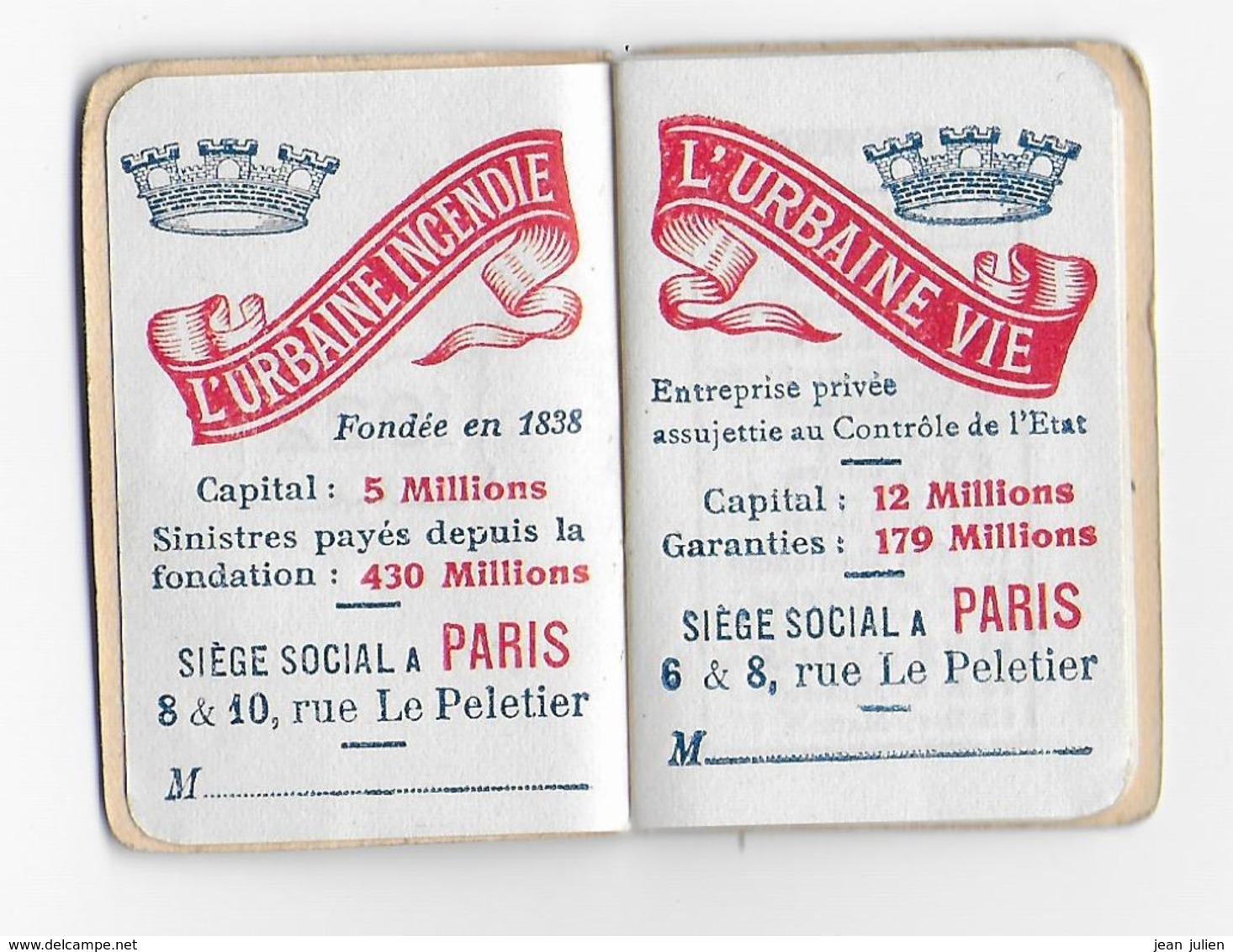 Ancien Calendrier Pour Le Porte Monnaie - Almanach - Publicité Urbaine Assurance - 1922 - Couverture Gaufrée - Muguet - Small : 1901-20