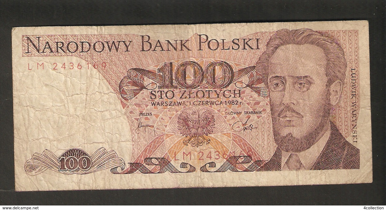 T.  Poland Narodowy Bank Polski 100 Zlotych 1982 Ser. LM 2436169 - Polen