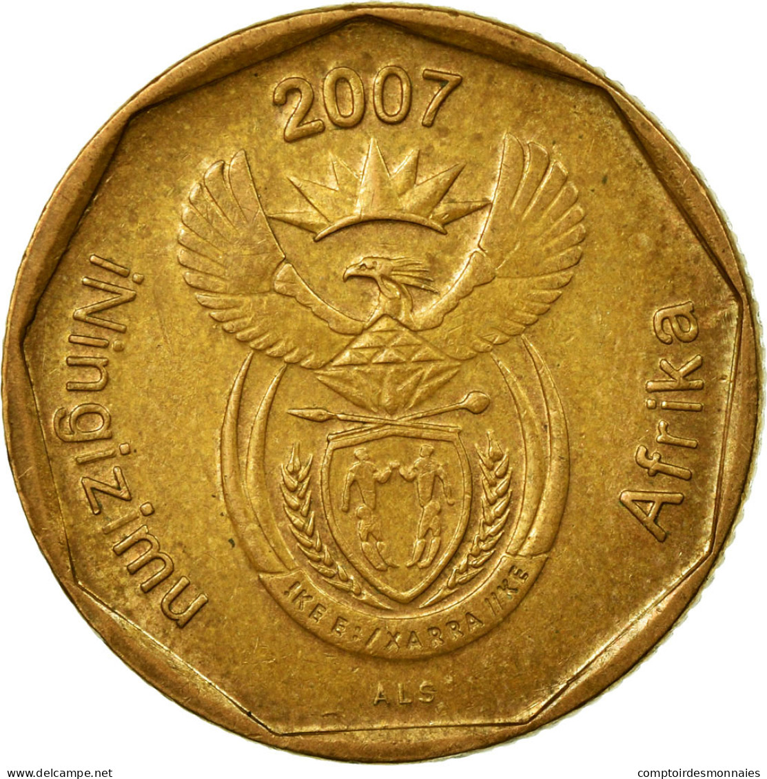 Monnaie, Afrique Du Sud, 20 Cents, 2007, Pretoria, TTB, Bronze Plated Steel - Afrique Du Sud