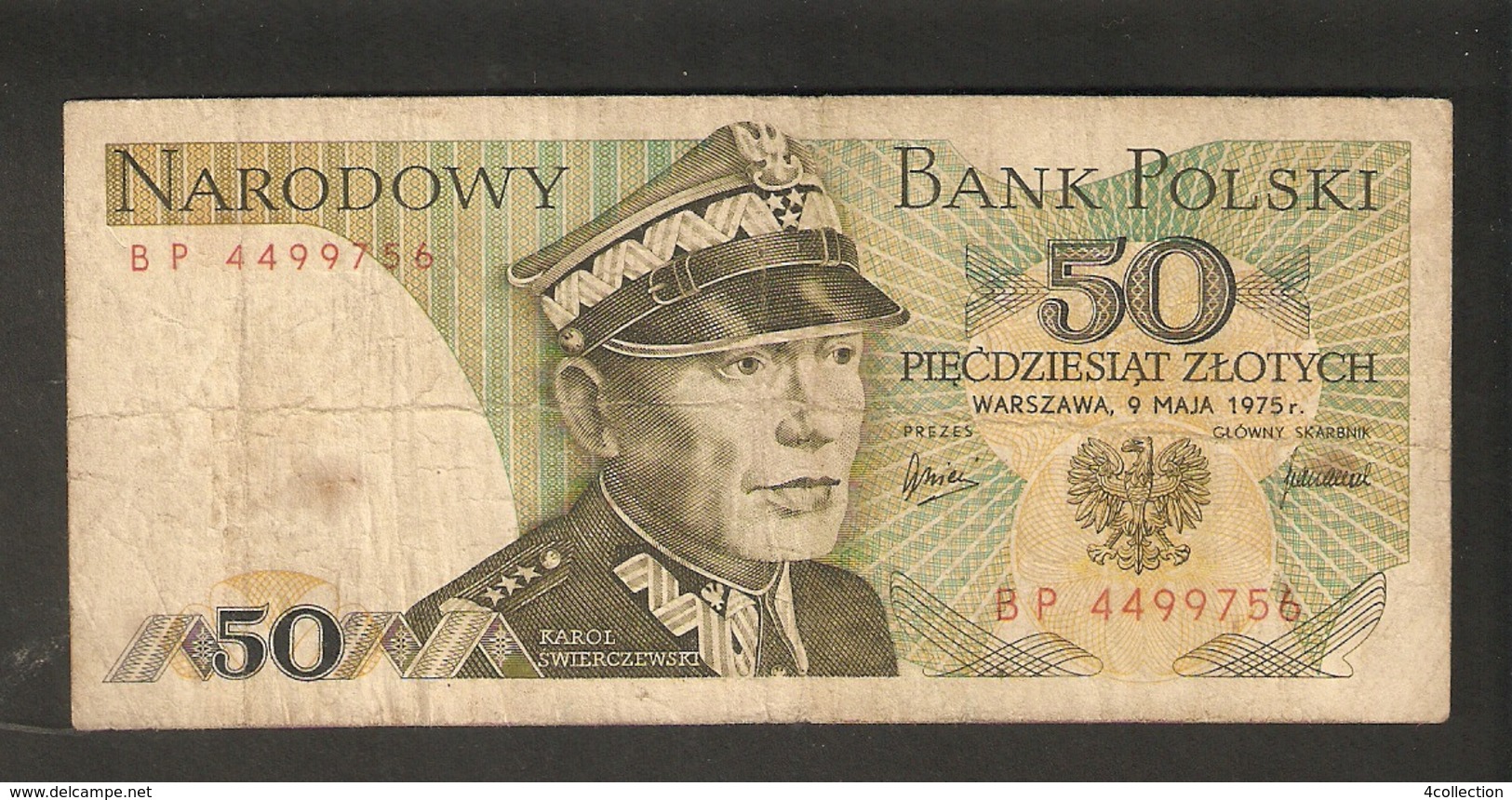 T.  Poland Narodowy Bank Polski 50 Zlotych 1975 BP 4499756 Karol Swierczewski - Pologne