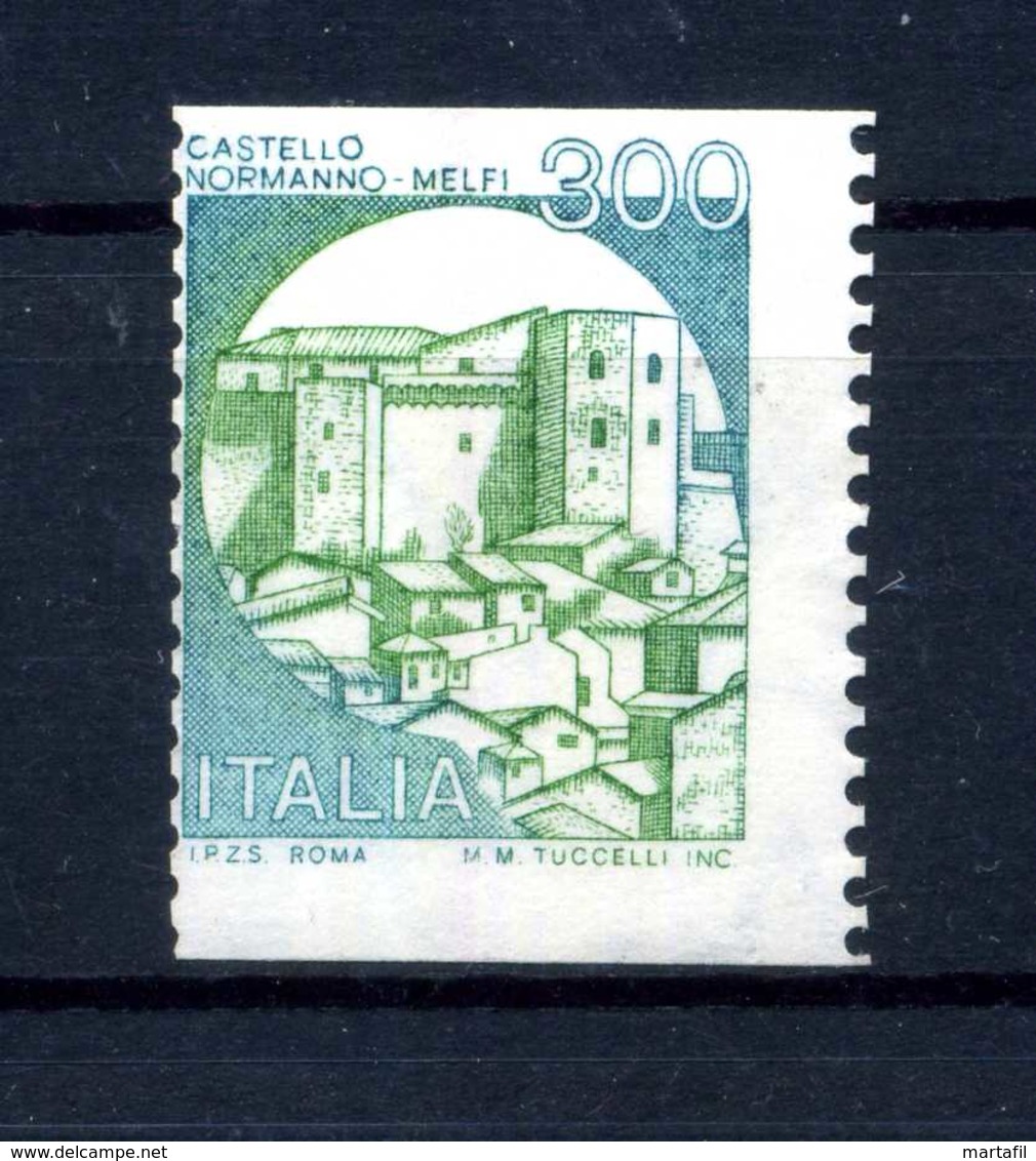 CASTELLI 300lire BOBINA VARIETA' DENT. SPOSTATA MNH ** - Varietà E Curiosità