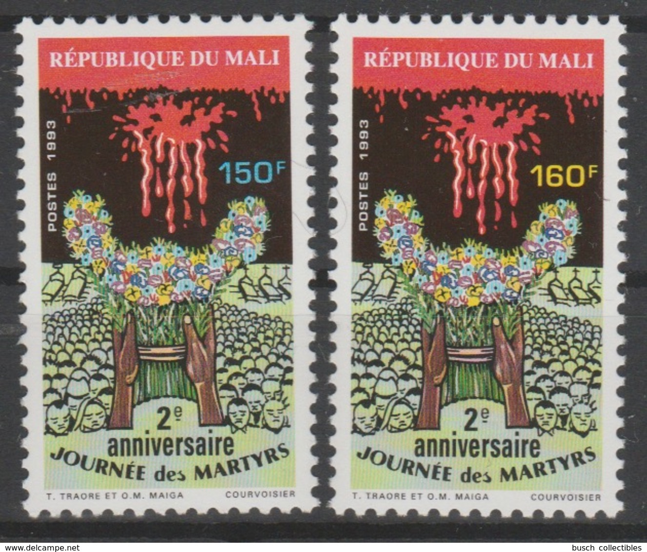 Mali 1993 Mi. 1175 - 1176 2e Anniversaire Journée Des Martyrs MNH 2 Val. - Mali (1959-...)