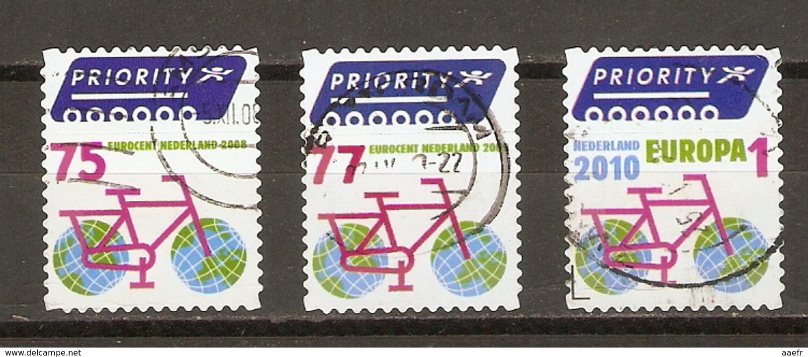 Pays-bas 2008/10 - Protection De L' Environnement - Petit Lot De 3° - Bicyclette Stylisée - Vélo - Cyclisme - Vrac (max 999 Timbres)