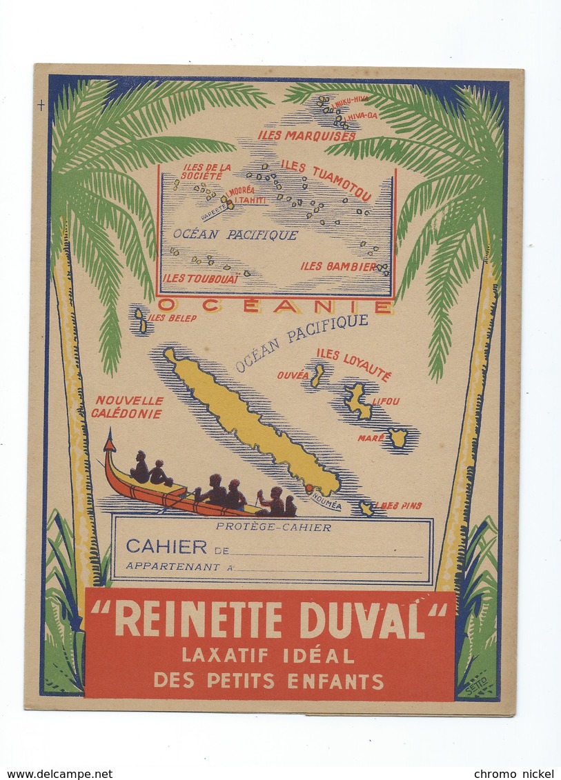 Nouvelle-Calédonie Protège-cahier Carte Géographique Grands Rabats TB 3 Scans "Reinette Duval" Colonies Françaises - Produits Pharmaceutiques