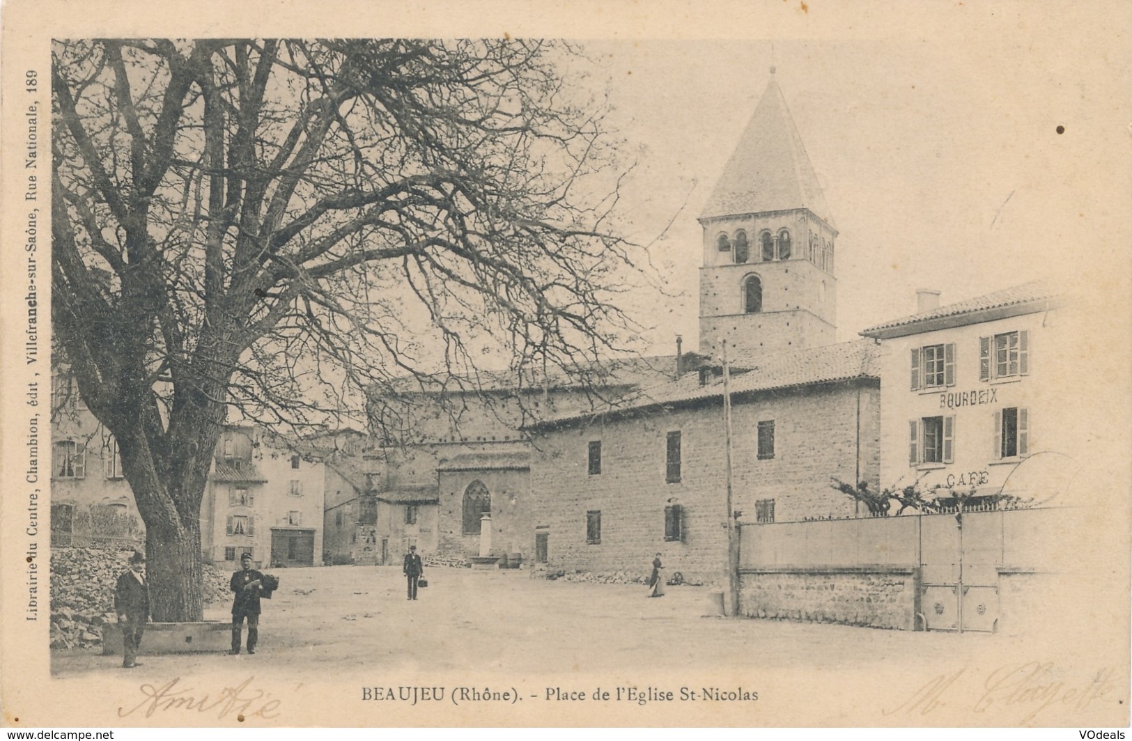 CPA - France - (69) Rhône - Beaujeu - Place De L'Eglise St-Nicolas - Beaujeu