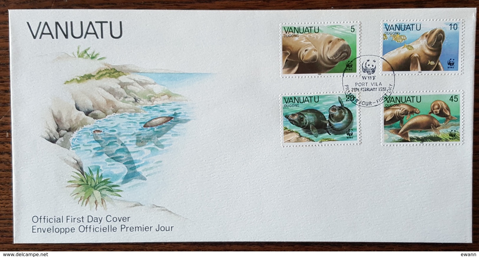 Vanuatu - FDC 1988 - YT N°797 à 800 - Faune Protégée / Le Dugong - Vanuatu (1980-...)