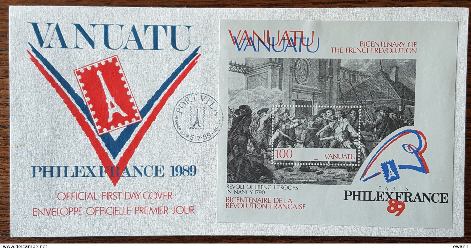 Vanuatu - FDC 1989 - YT BF N°12 - Révolution Française / Exposition Philatélique Mondiale - Vanuatu (1980-...)