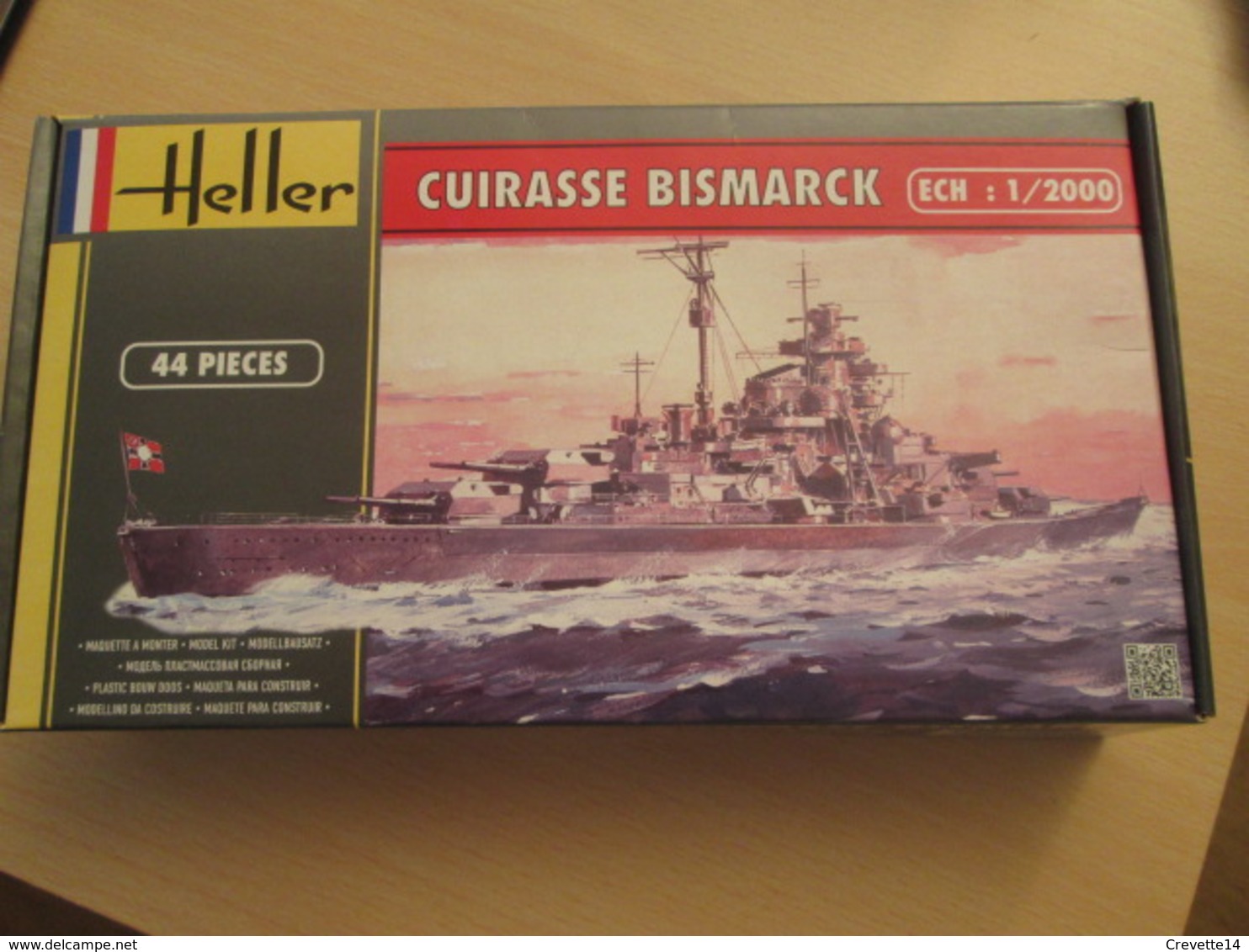 Maquette Plastique HELLER : 1/2000e CUIRASSE NAZI BISMARCK (ancienne Gamme Heller Cadet) - Bâteaux