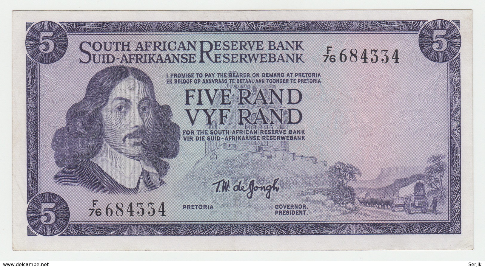 South Africa 5 Rand 1967 - 1974 AXF Pick 111b 111 B - Afrique Du Sud