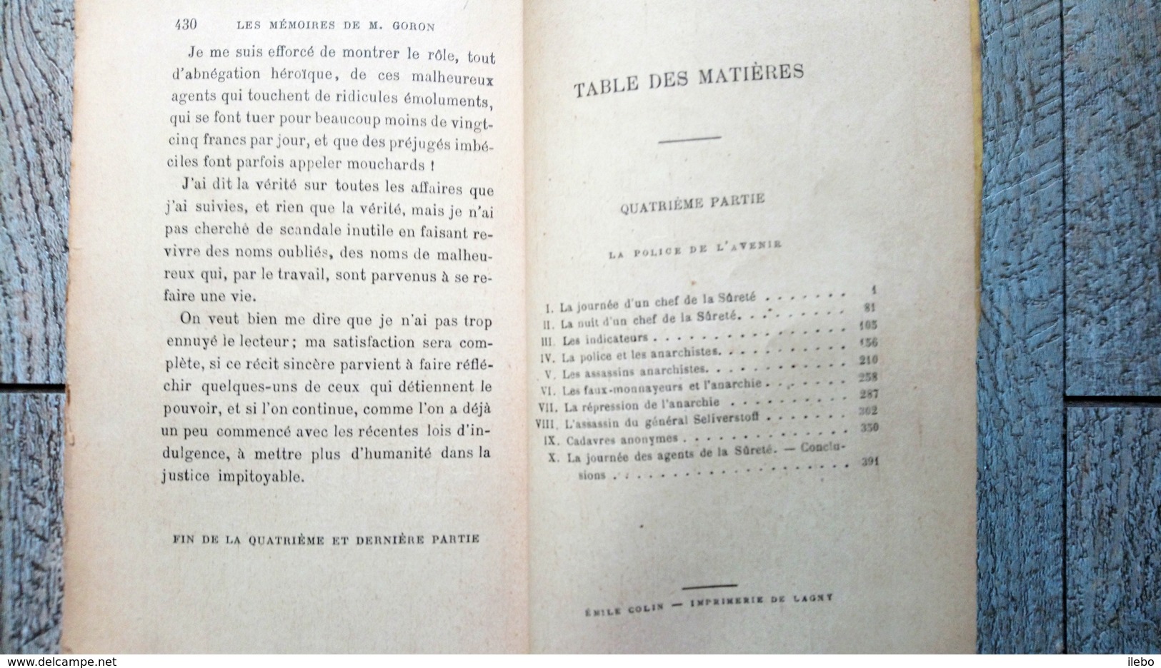 Les Mémoires De Monsieur Goron Ancien Chef De La Sûreté La Police Et L'avenir T 4 Anarchisme - Geschichte