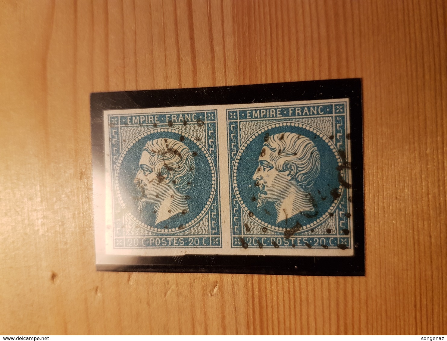 N°14, 20 Cts Bleu, Paire, Variété. - 1853-1860 Napoléon III