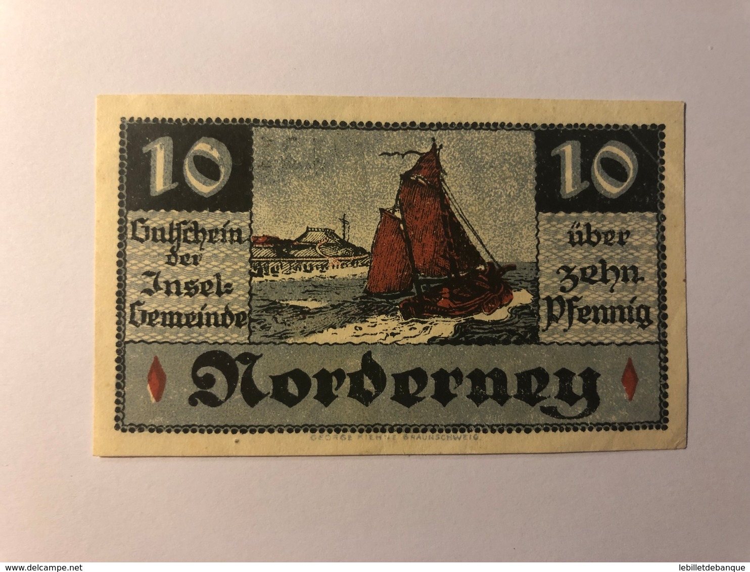 Allemagne Notgeld Nordenay10 Pfennig - Collections