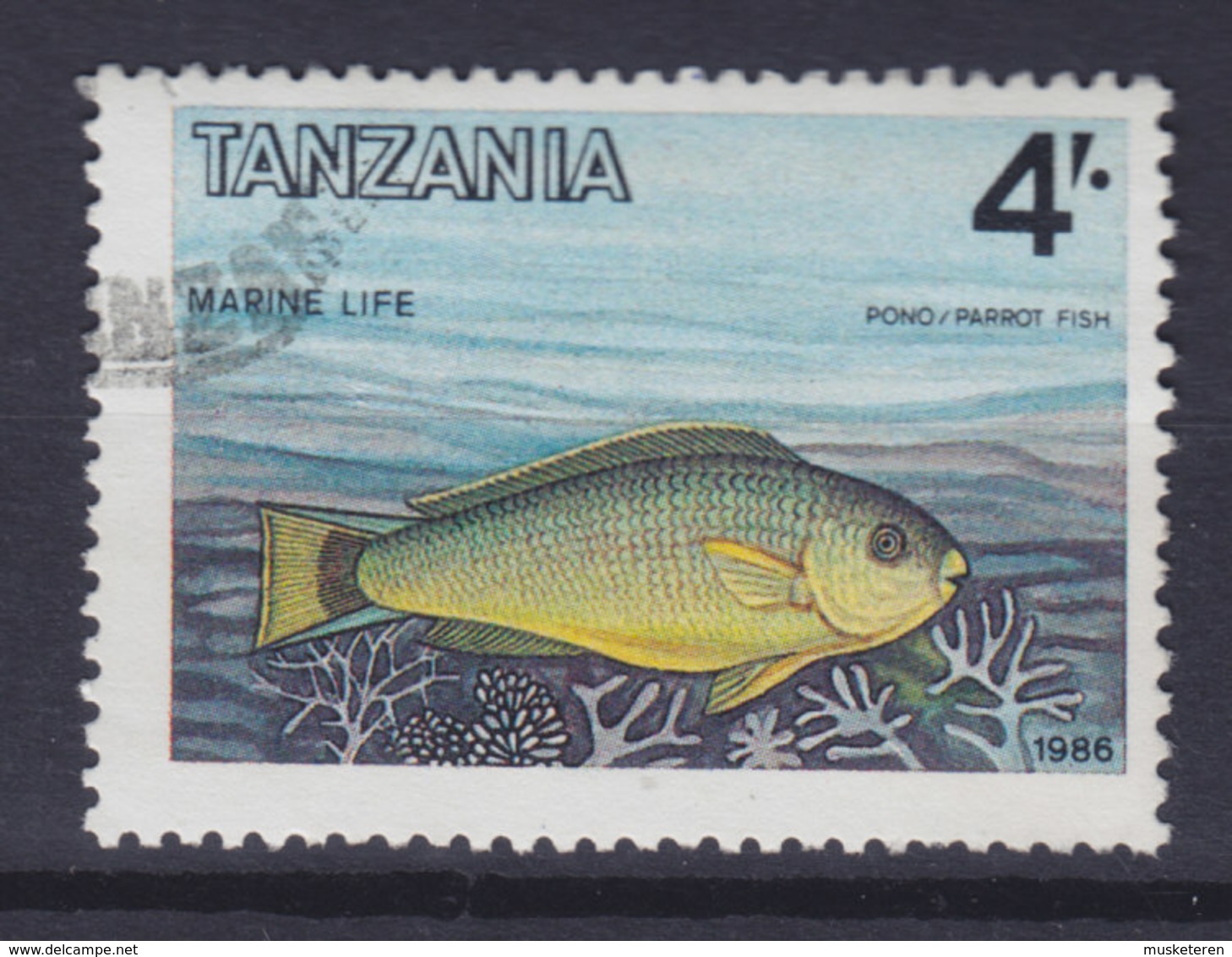 Tanzania 1986 Mi. 338      4 Sh Meerestiere Fisch Fish Papageifisch Parrot Fish - Tanzania (1964-...)