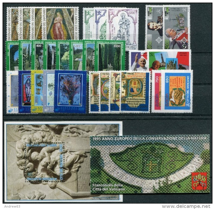 VATICANO - VATICAN - 1995 - Annata Completa - 30 Valori + 1 BF + 1 Libretto - Complete Year - ** MNH/VF - Annate Complete