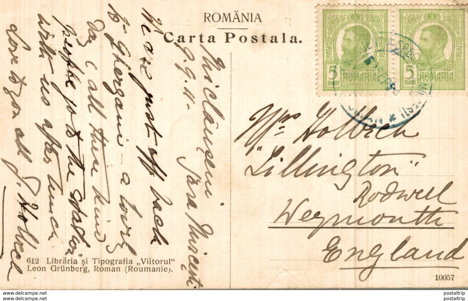 1911  ROMAN STRADA LASCAR CATARGIU   Romania Roemenië - Rumänien